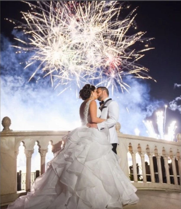 wedding with fireworks