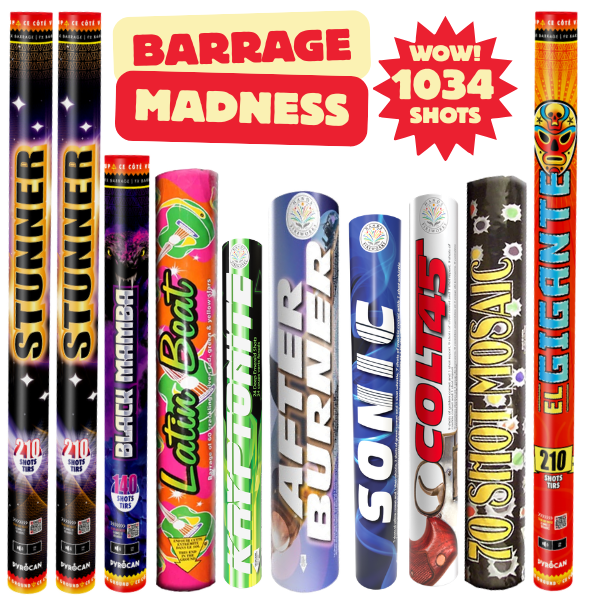 Barrage Madness | Half-price Fireworks kits