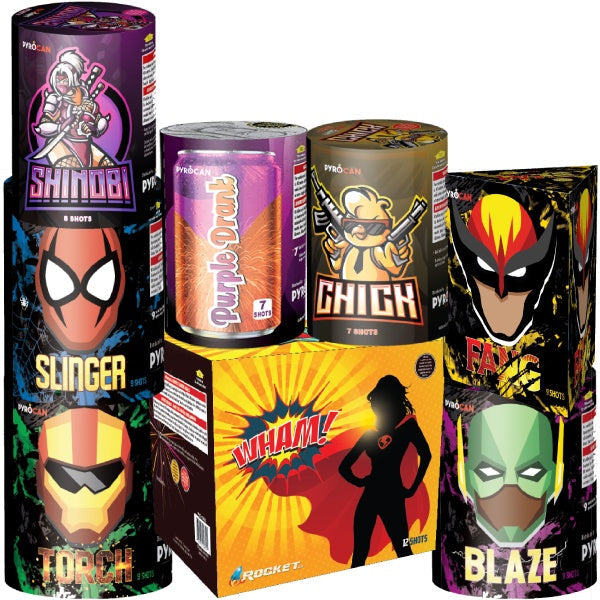 Heroes & Villains | Fireworks Cake package