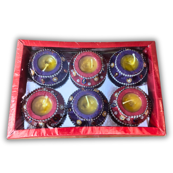 Premium Matka Diya with Wax 6-Pack