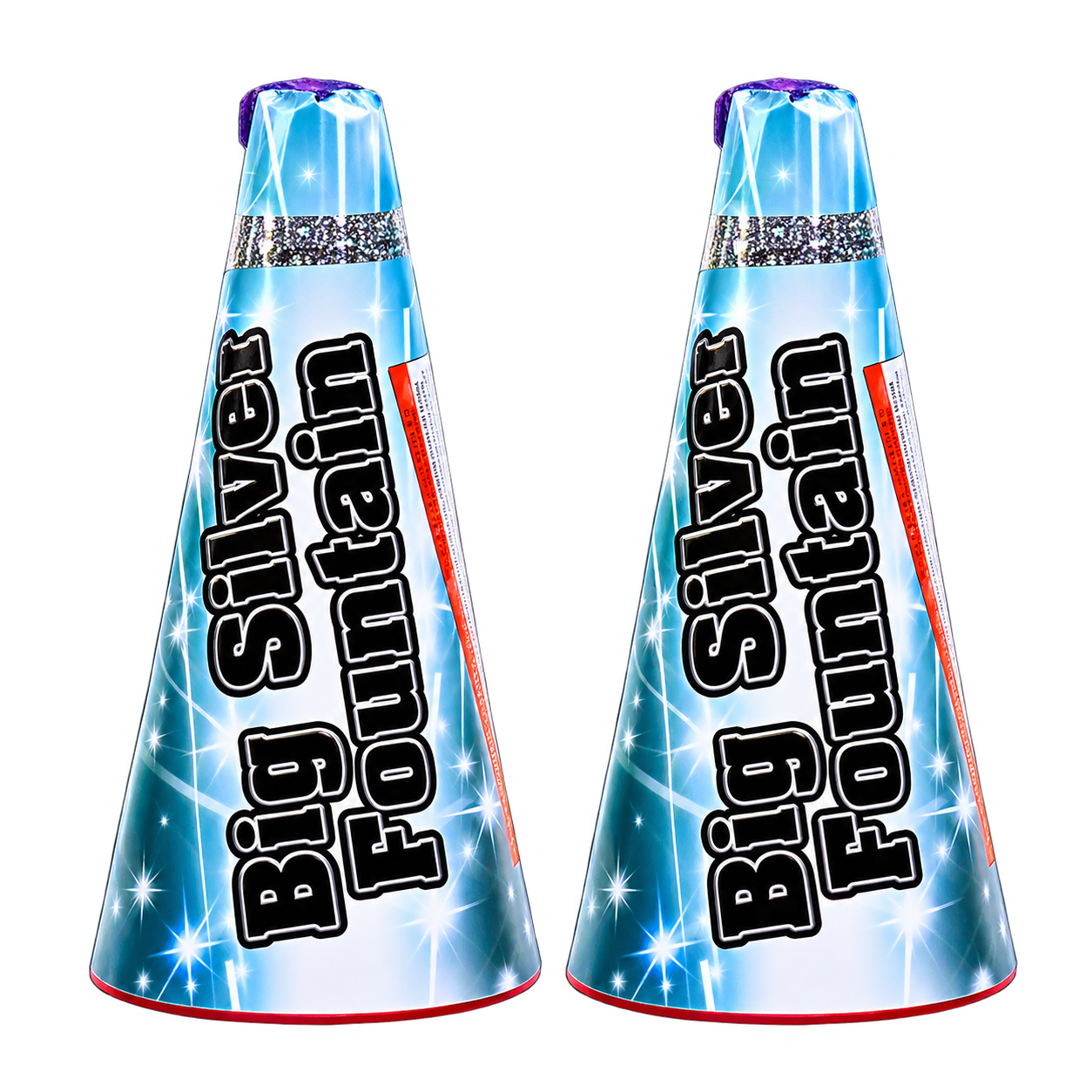 Big Silver Fountain 2-Pack | Rocket Fireworks Low-Level Effect