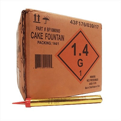 Gold Cake Fountain: Bulk 144 (30 Sec)