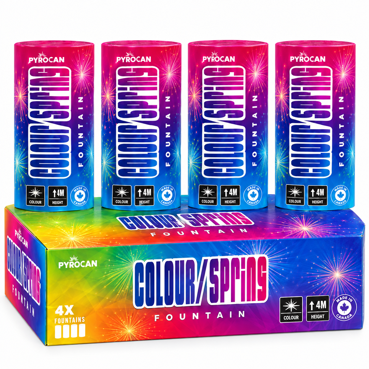 Colour Spring Fountain 4pk