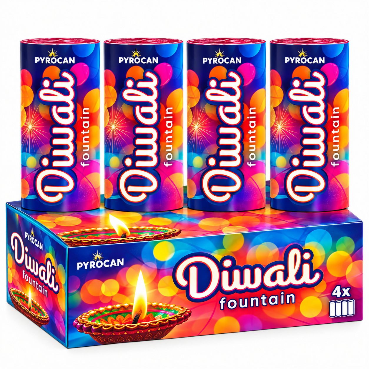 Diwali Fountain 4-Pack | Rocket Fireworks Anars