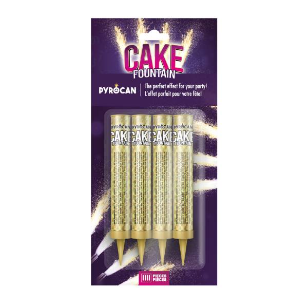 Gold Cake Fountain 4-Pack | Party or Bottle Service