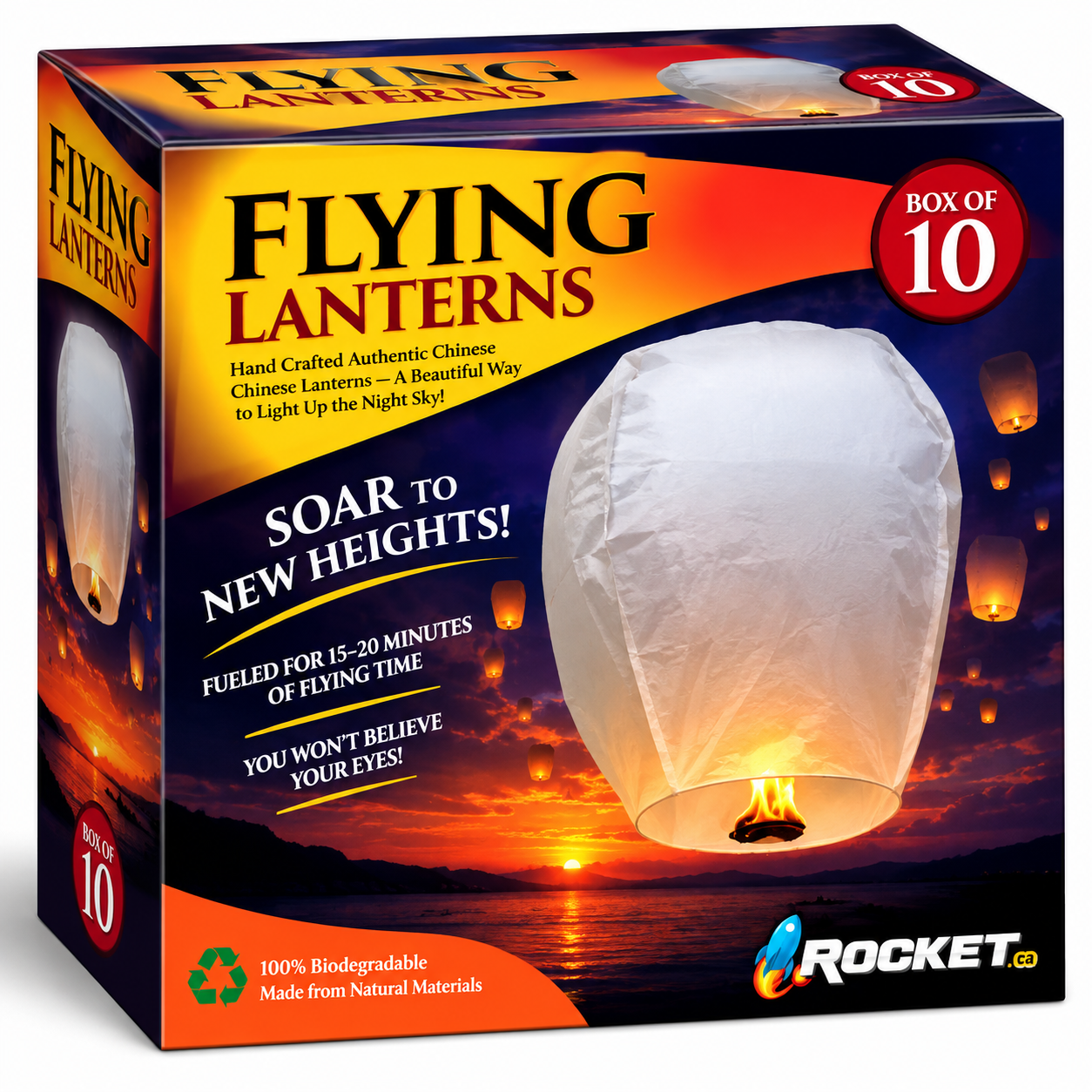 White Flying Lanterns 10-Pack | Sky Lanterns