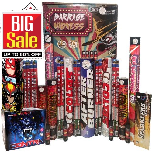 Barrage Madness | Half-price Fireworks kits