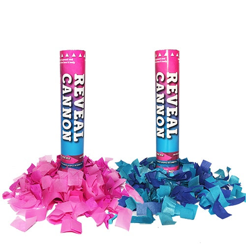 Canon à confettis bleues - Gender Reveal Party - Bobidibou
